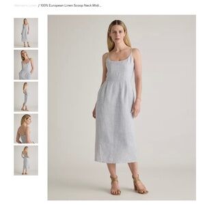 Quince 100% European Linen Scoop Neck Midi Dress - like new!